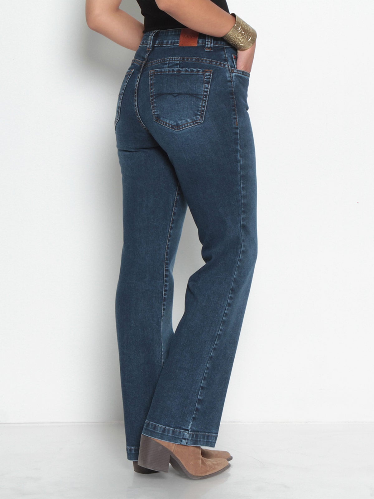 JEANS MUJER WADOS ALGODÓN RECTO TIRO ALTO PUSH UP - 4