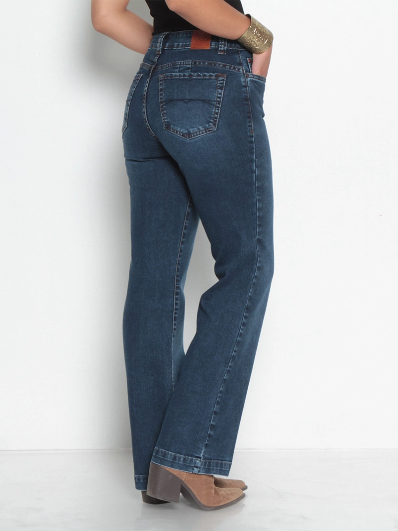 JEANS MUJER WADOS ALGODÓN RECTO TIRO ALTO PUSH UP - 4
