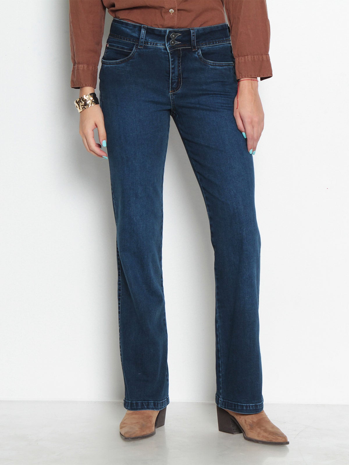 JEANS MUJER WADOS ALGODÓN RECTO TIRO MEDIO PUSH UP - 2