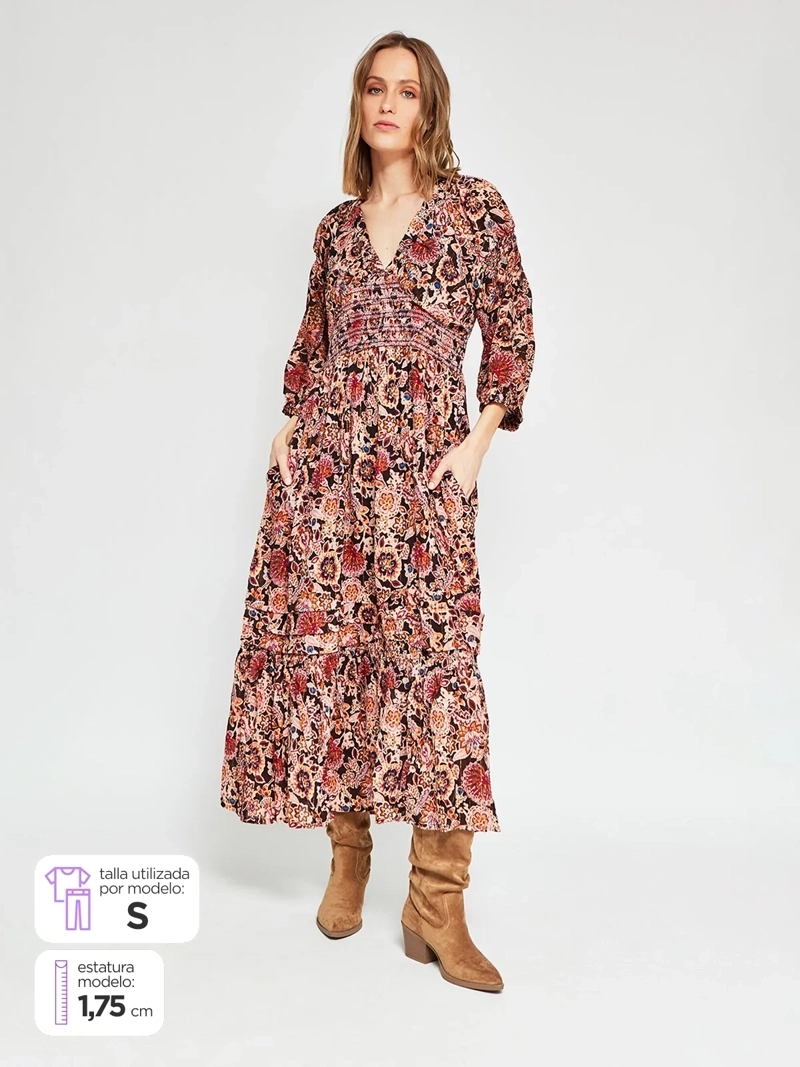 VESTIDO MUJER TATIENNE LARGO ESTAMPADO - 1