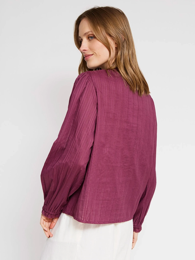 BLUSA MUJER TATIENNE ALGODÓN MANGA LARGA BORDADA - 3