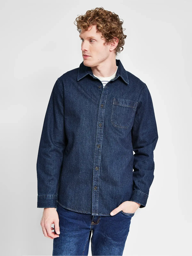 CAMISA HOMBRE MARQUIS ALGODÓN MANGA LARGA DENIM - 1