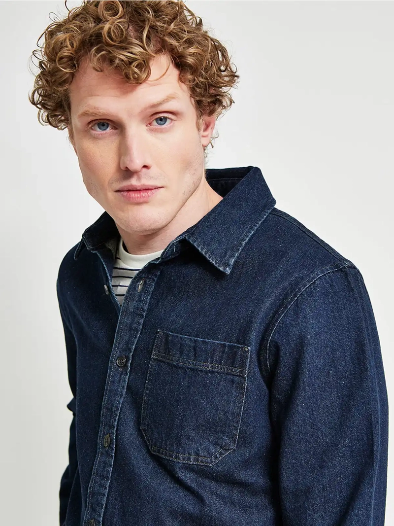 CAMISA HOMBRE MARQUIS ALGODÓN MANGA LARGA DENIM - 3