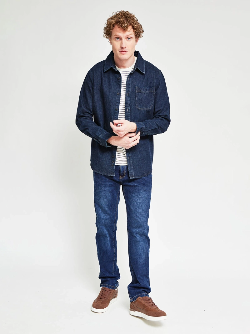 CAMISA HOMBRE MARQUIS ALGODÓN MANGA LARGA DENIM - 4