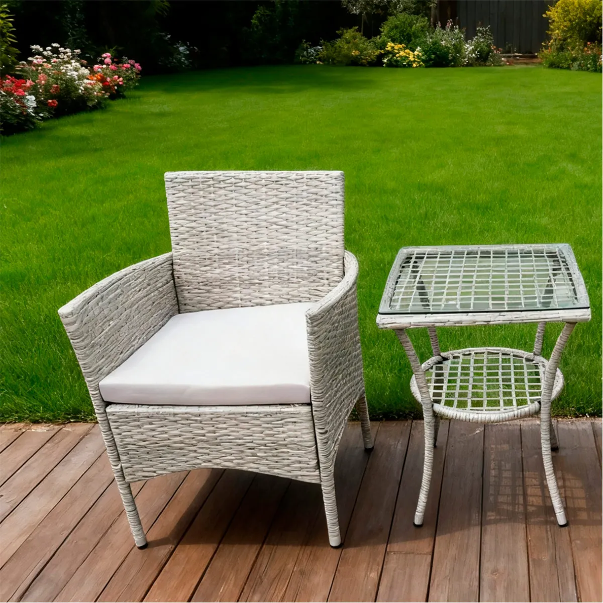 SET TERRAZA IDETEX POSITANO 3 PIEZAS GRIS - 2