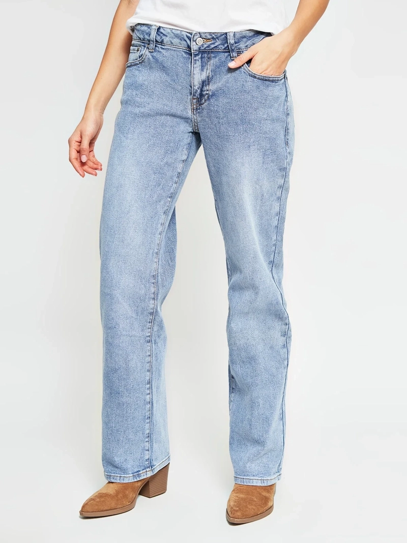 JEANS MUJER AEROPOSTALE ALGODÓN RECTO TIRO BAJO - 2