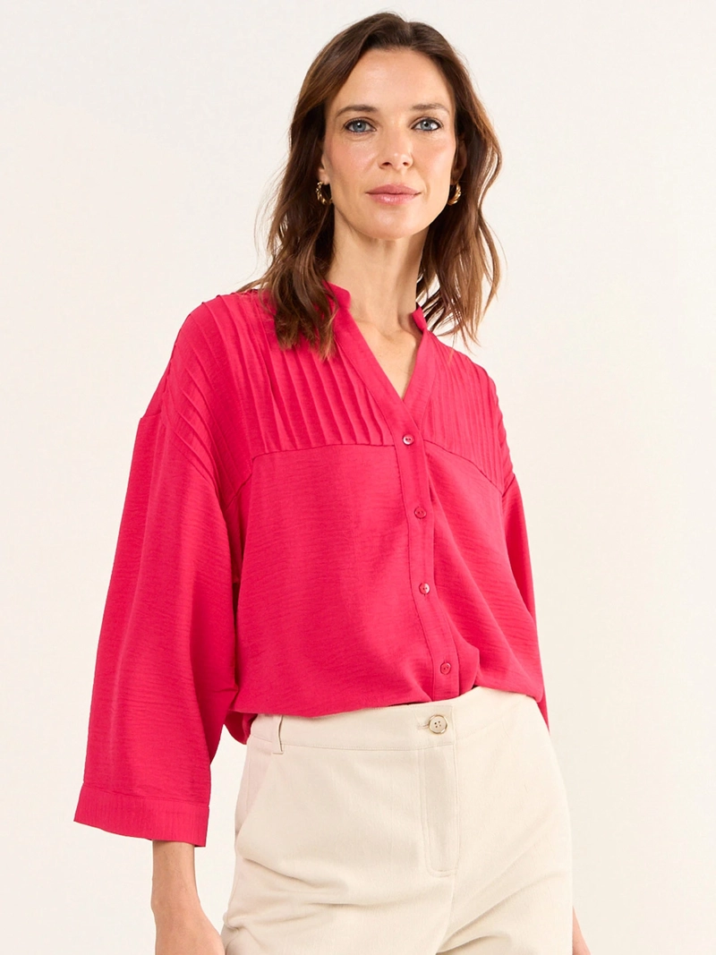 BLUSA MUJER MA GRIFFE CUELLO MAO MANGA 3/4 - 3