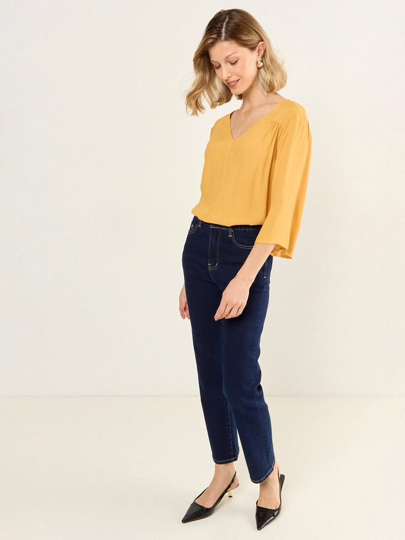 BLUSA MUJER MA GRIFFE ESCOTE EN V MANGA 3/4 - 2