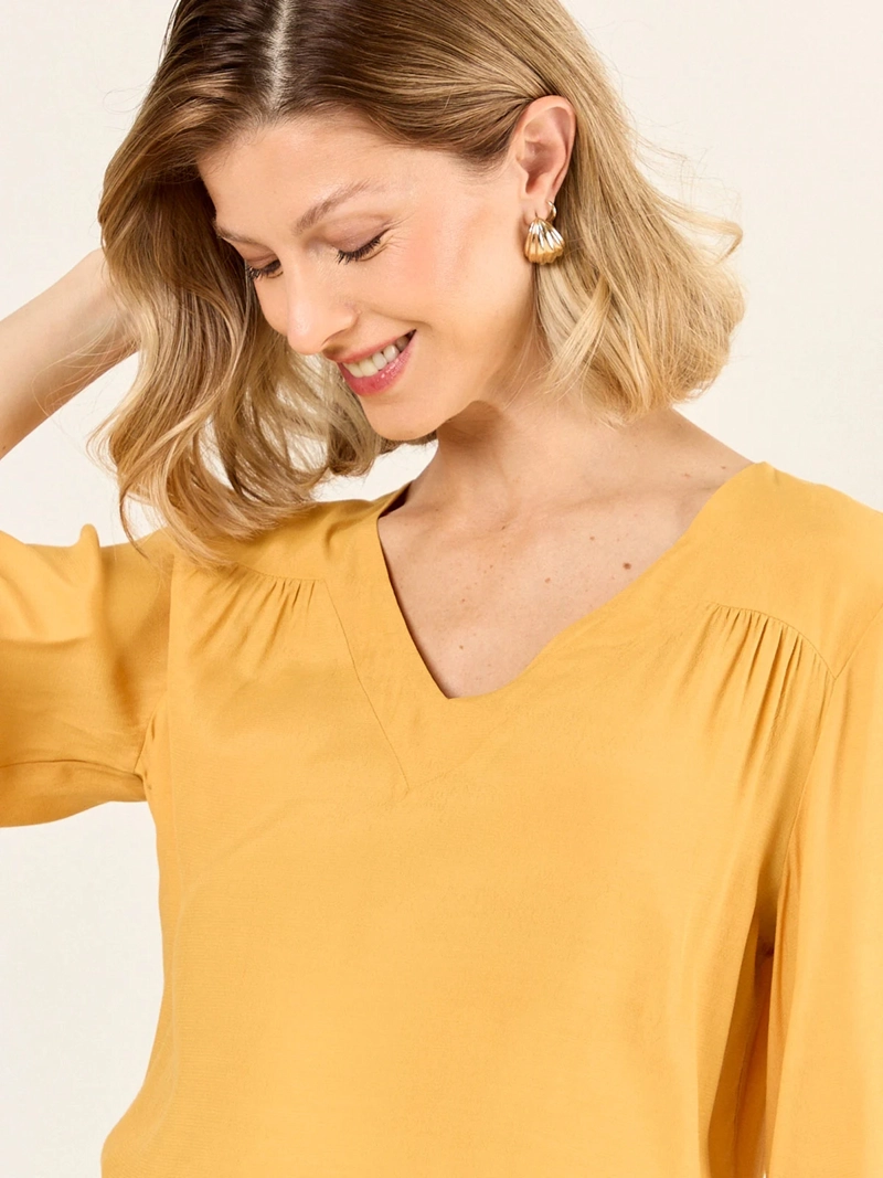 BLUSA MUJER MA GRIFFE ESCOTE EN V MANGA 3/4 - 5