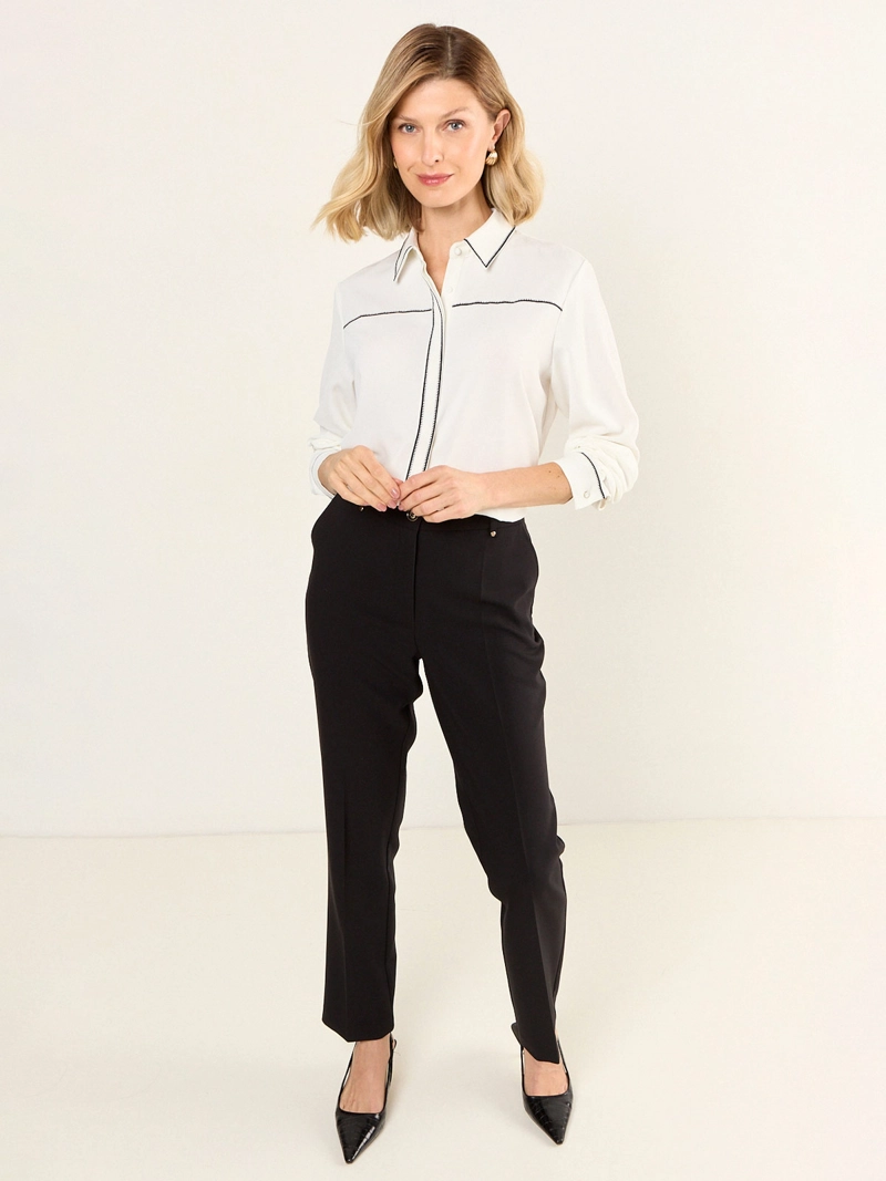 BLUSA MUJER MA GRIFFE MANGA LARGA CAMISERA BORDADO CONTRATONO - 1