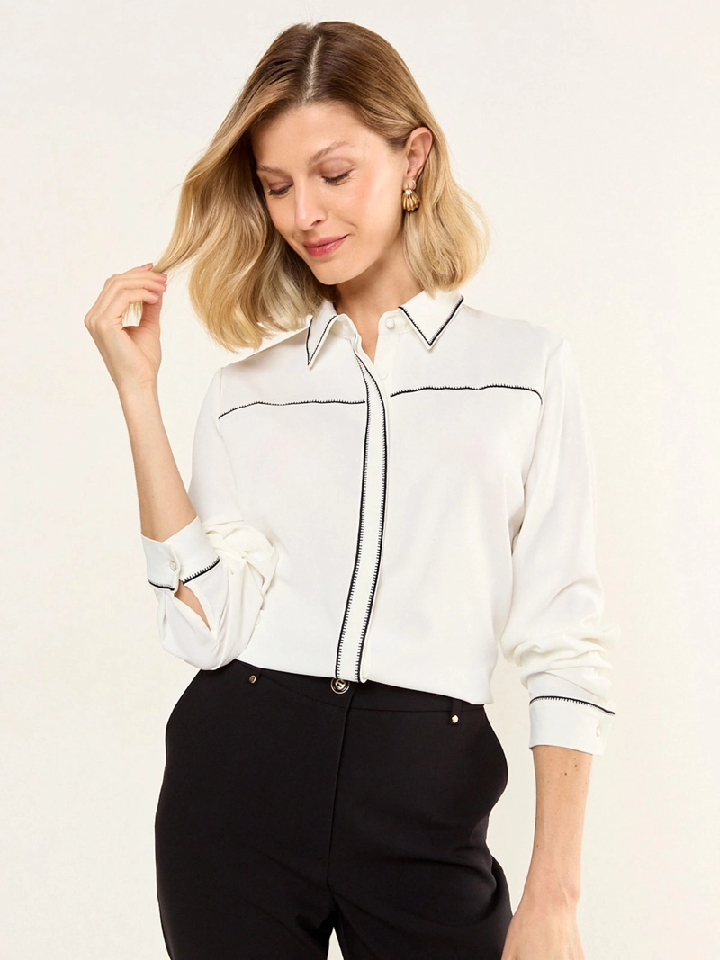 BLUSA MUJER MA GRIFFE MANGA LARGA CAMISERA BORDADO CONTRATONO - 3