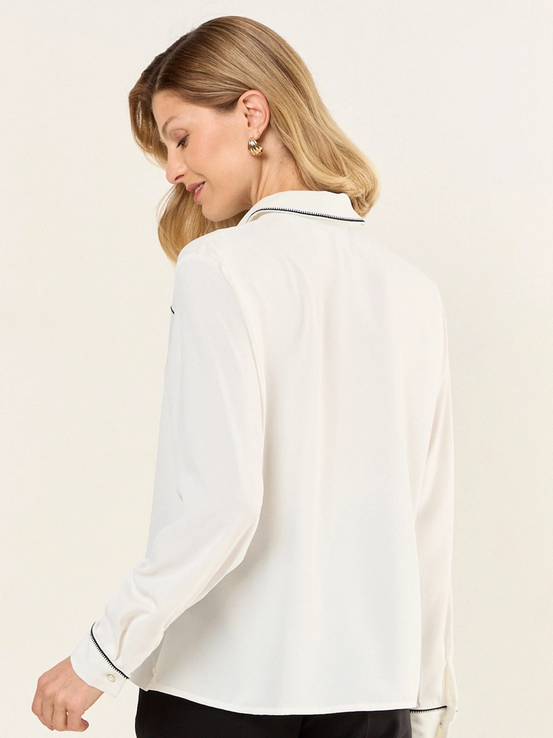 BLUSA MUJER MA GRIFFE MANGA LARGA CAMISERA BORDADO CONTRATONO - 4