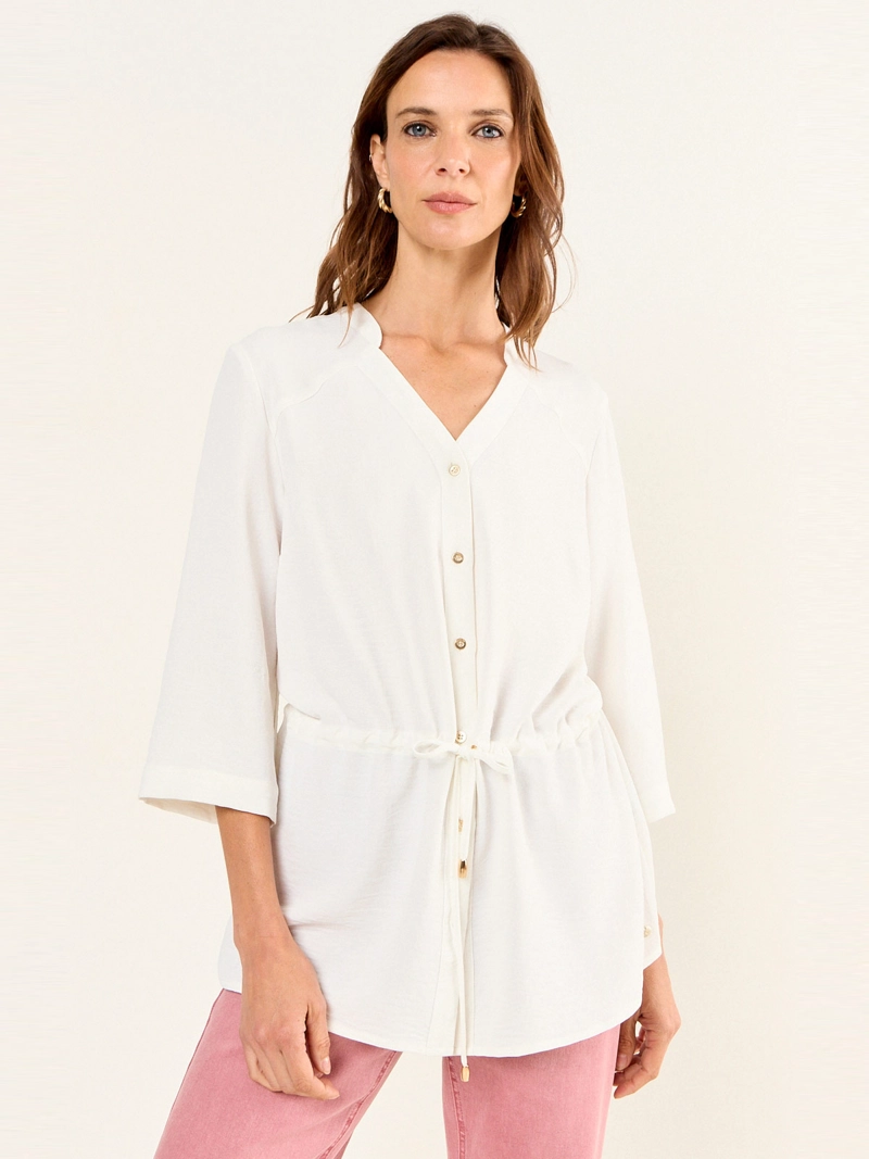 BLUSA MUJER MA GRIFFE CUELLO MAO LAZO AJUSTABLE - 3