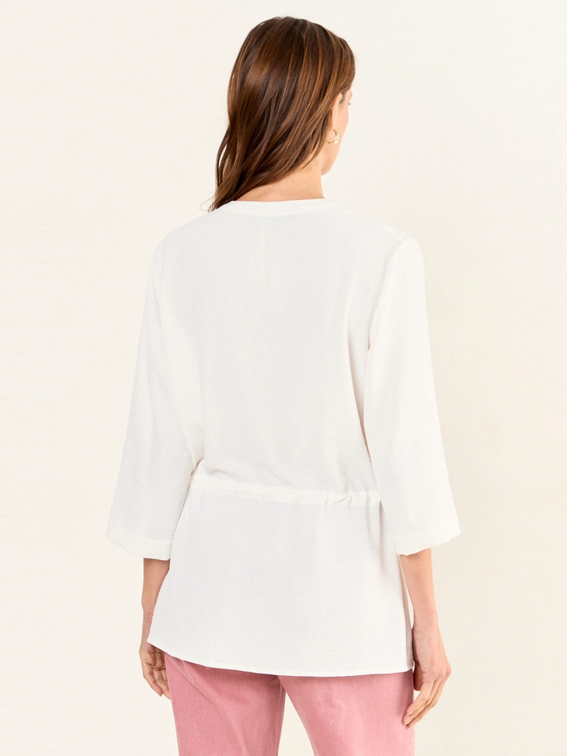 BLUSA MUJER MA GRIFFE CUELLO MAO LAZO AJUSTABLE - 4