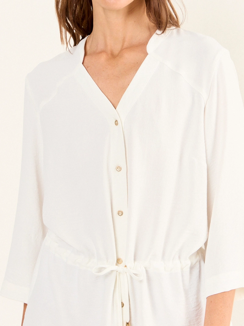 BLUSA MUJER MA GRIFFE CUELLO MAO LAZO AJUSTABLE - 5