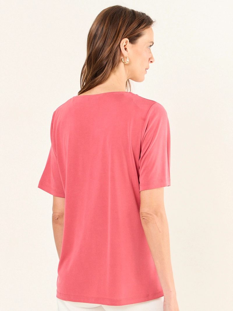 POLERA MUJER MA GRIFFE ALGODÓN ESCOTE EN V MANGA CORTA - 4