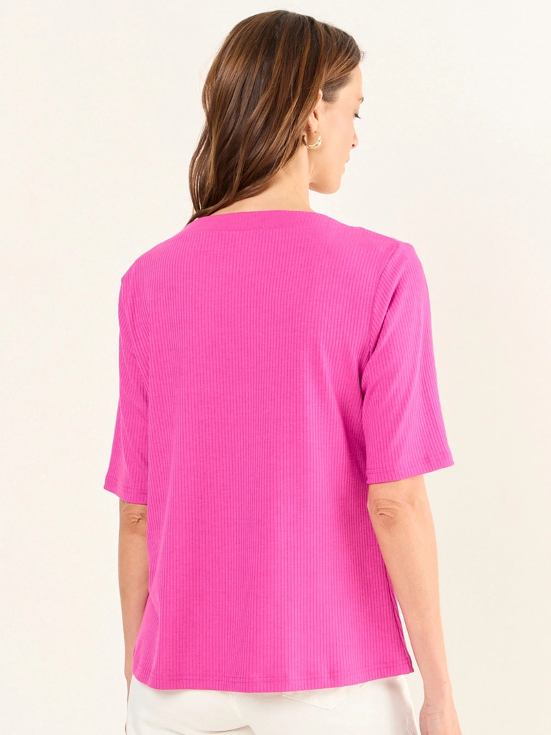 POLERA MUJER MA GRIFFE ESCOTE EN V RIB ACANALADO - 4