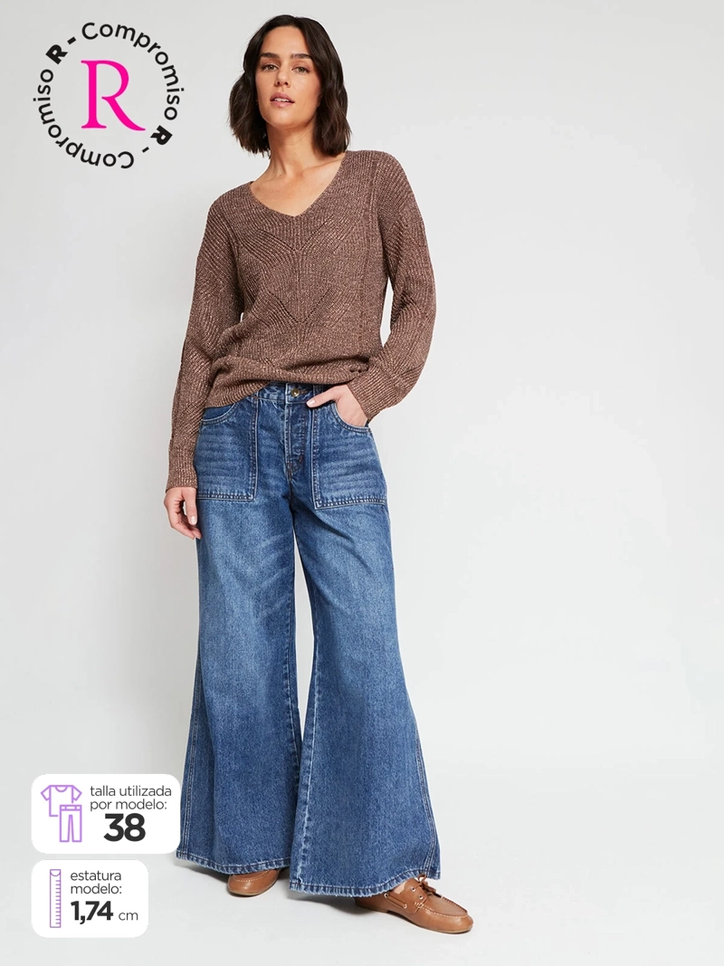 JEANS MUJER REGATTA ALGODÓN WIDE LEG - 1