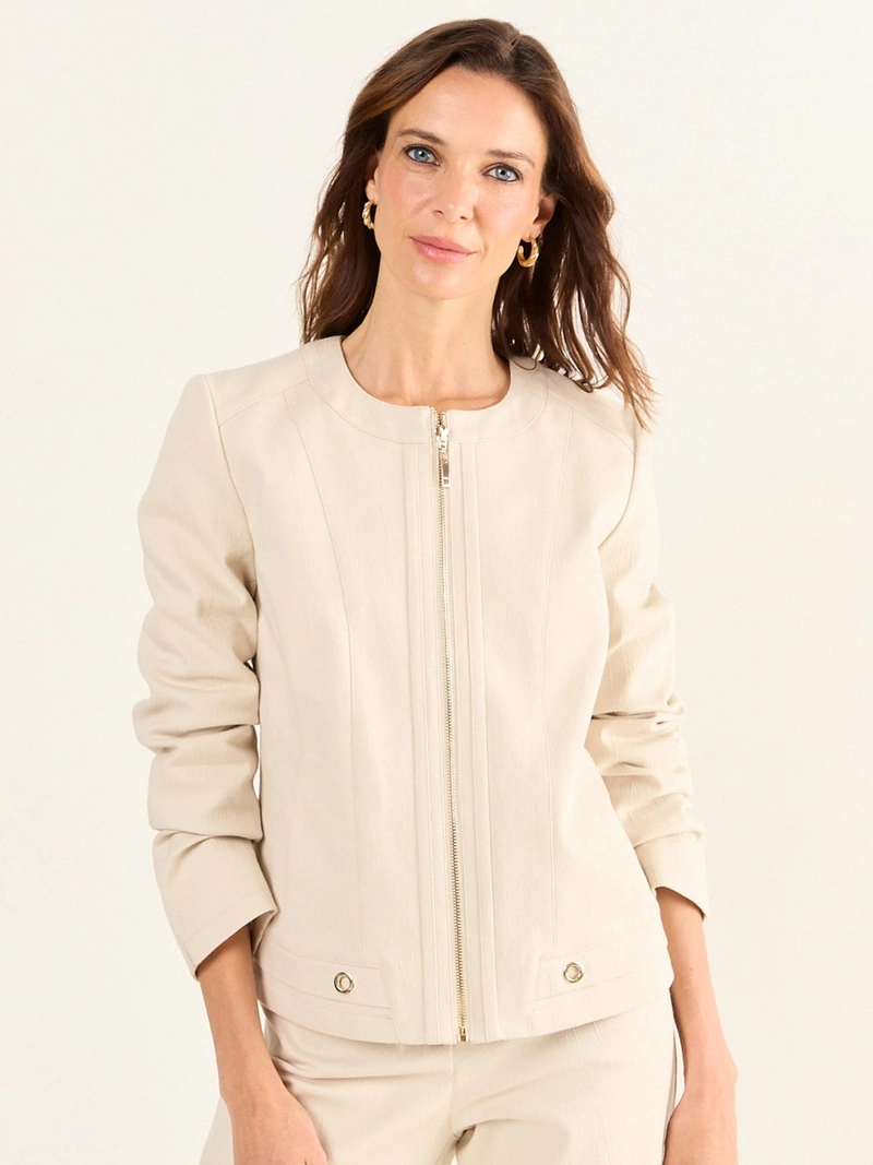 CHAQUETA MUJER MA GRIFFE ALGODÓN CUELLO REDONDO GABARDINA - 3