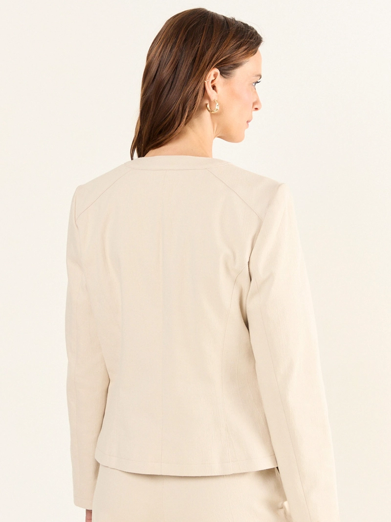 CHAQUETA MUJER MA GRIFFE ALGODÓN CUELLO REDONDO GABARDINA - 4