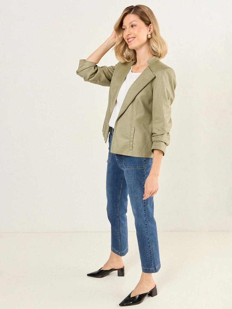 CHAQUETA MUJER MA GRIFFE CUELLO MAO ABIERTA - 2