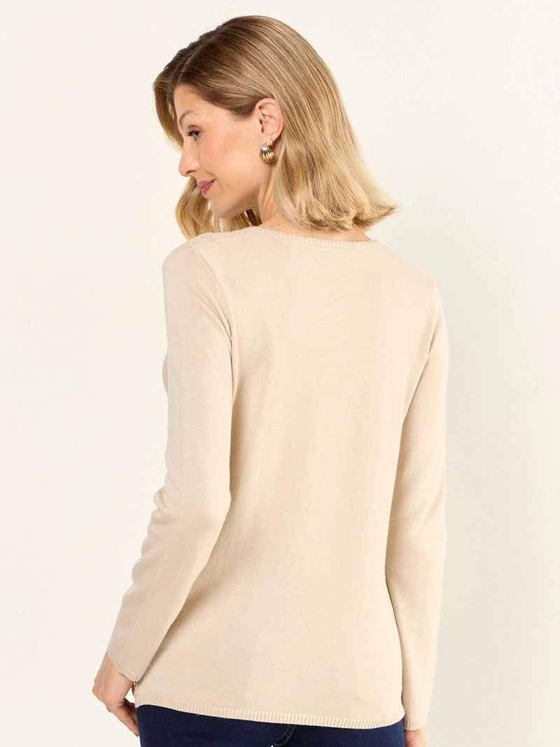 SWEATER MUJER MA GRIFFE ESCOTE EN V TEXTURA - 4