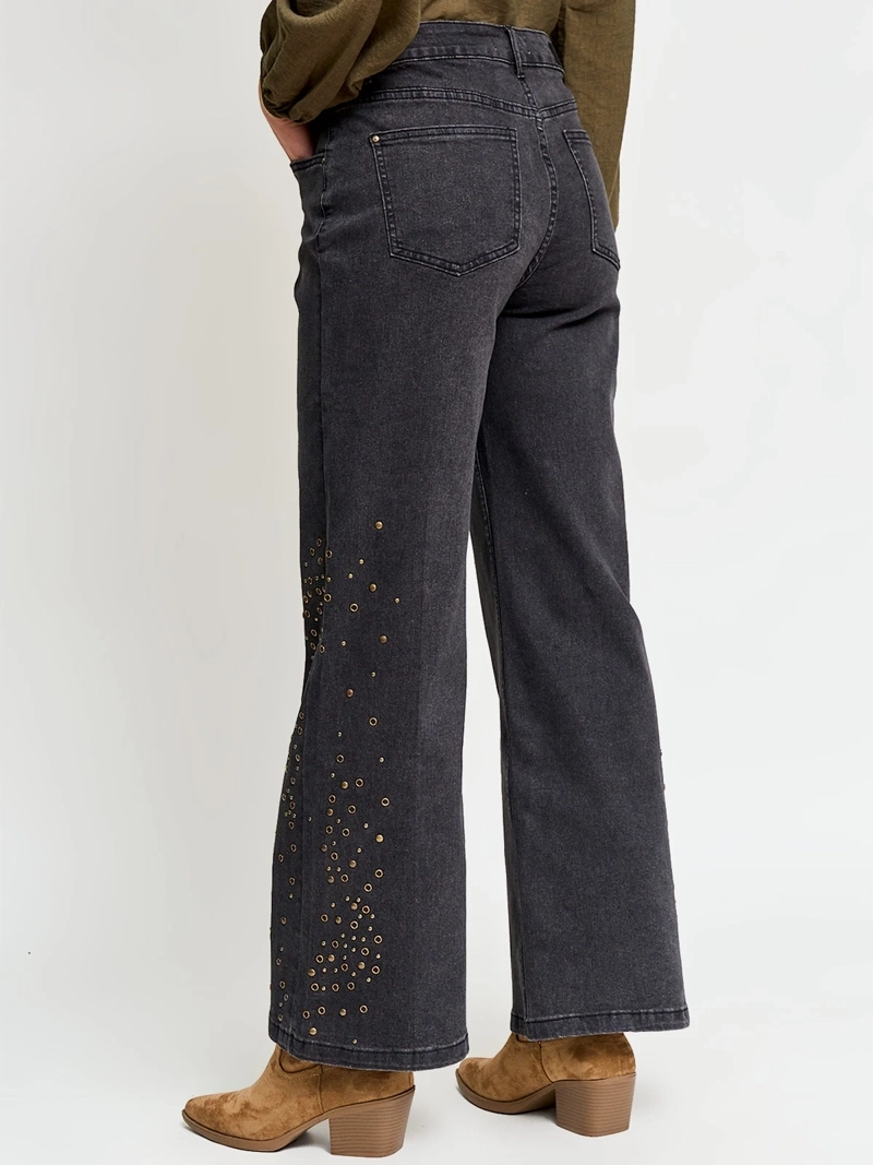 JEANS MUJER TATIENNE ALGODÓN REGULAR TACHAS - 3