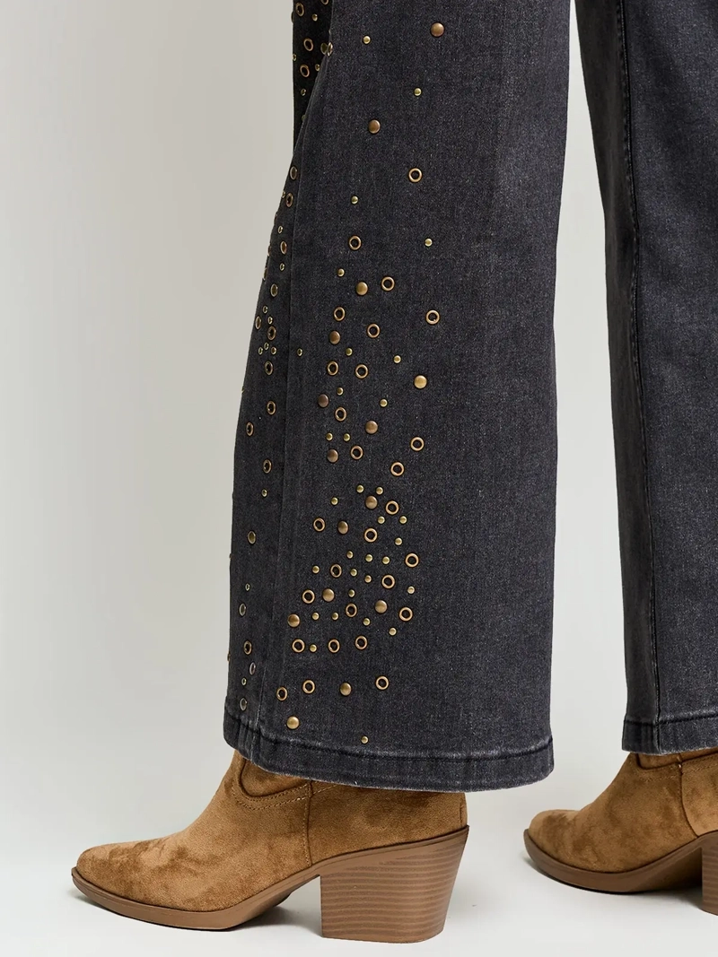 JEANS MUJER TATIENNE ALGODÓN REGULAR TACHAS - 4