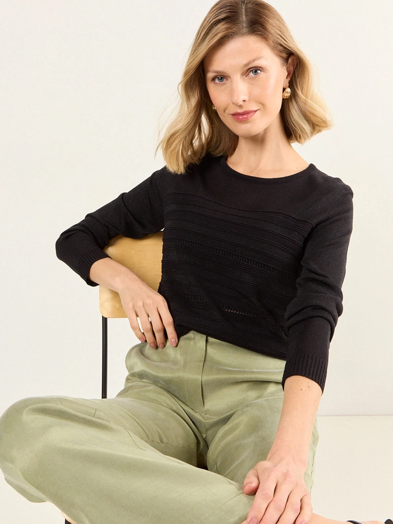 SWEATER MUJER MA GRIFFE ESCOTE REDONDO MANGA LARGA - 1