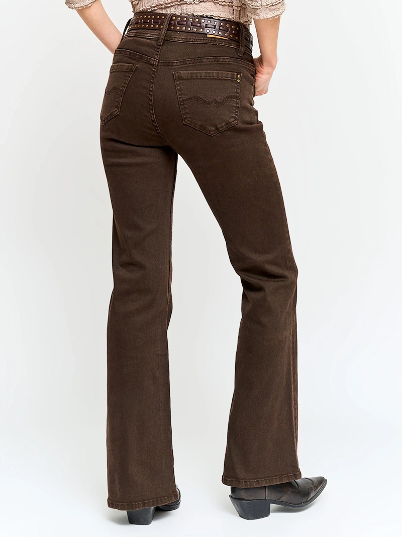 PANTALÓN MUJER TATIENNE ALGODÓN FLARE CINTURÓN - 3