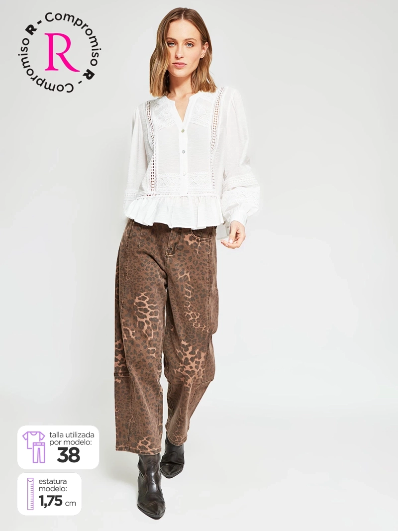 PANTALÓN MUJER TATIENNE ALGODÓN BARREL ANIMAL PRINT - 1