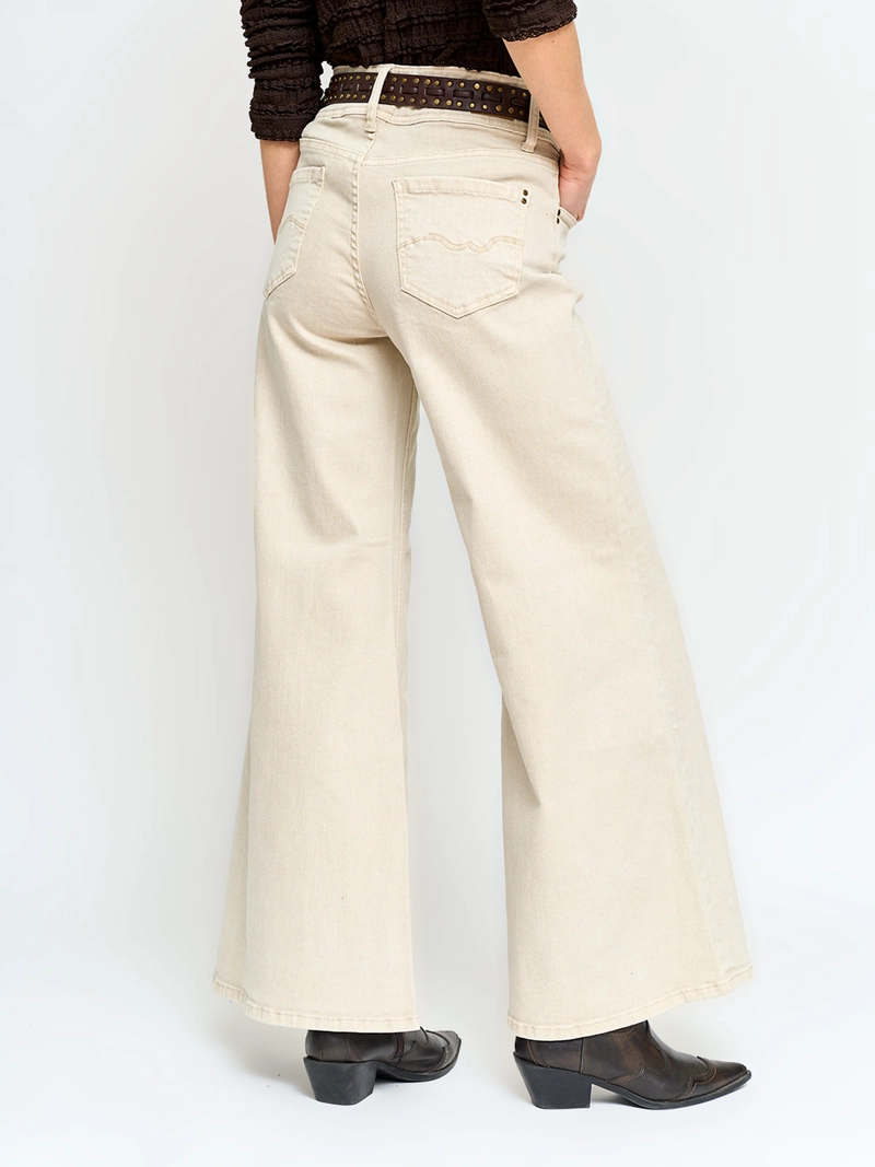 PANTALÓN MUJER TATIENNE ALGODÓN WIDE LEG CINTURÓN - 3