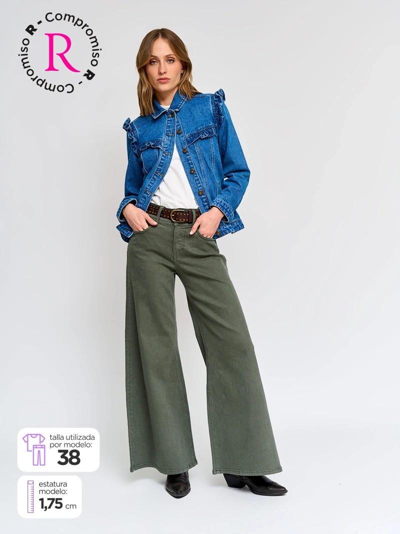 PANTALÓN MUJER TATIENNE ALGODÓN WIDE LEG CINTURÓN - 1
