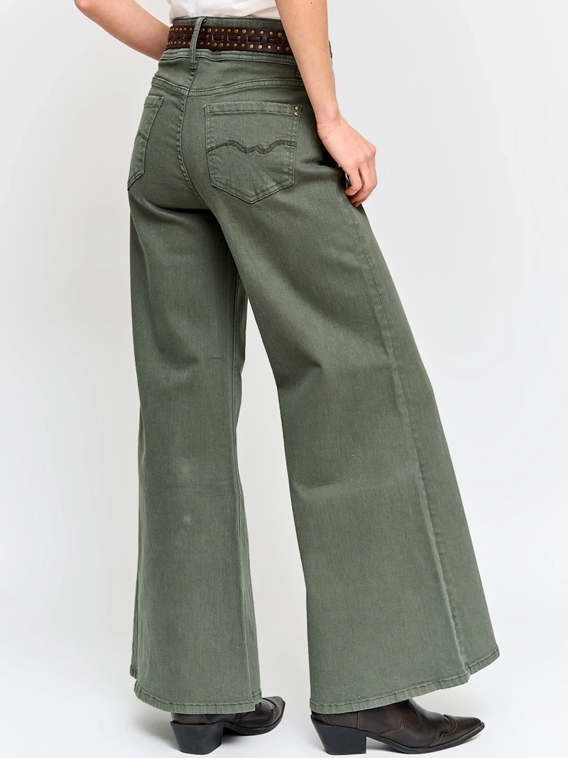 PANTALÓN MUJER TATIENNE ALGODÓN WIDE LEG CINTURÓN - 3
