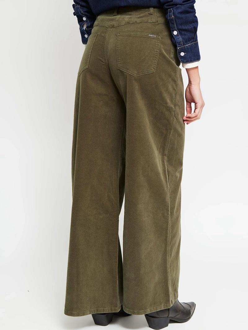 PANTALÓN MUJER BARBADOS ALGODÓN WIDE LEG COTELÉ - 3