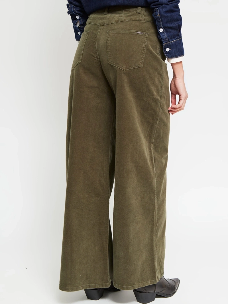 PANTALÓN MUJER BARBADOS ALGODÓN WIDE LEG COTELÉ - 3