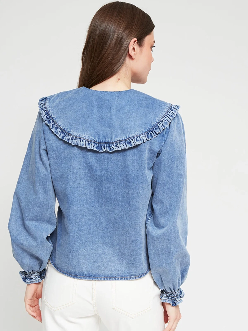 BLUSA MUJER REGATTA ALGODÓN CUELLO MAO MANGA LARGA - 3