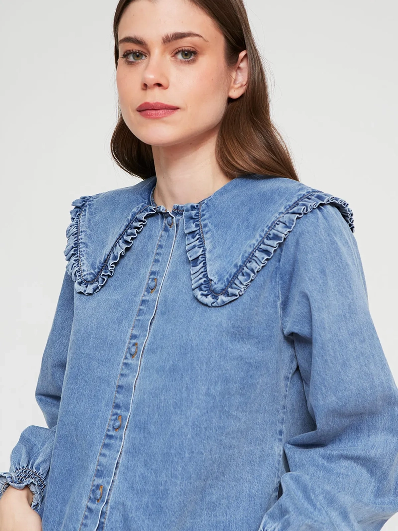 BLUSA MUJER REGATTA ALGODÓN CUELLO MAO MANGA LARGA - 4