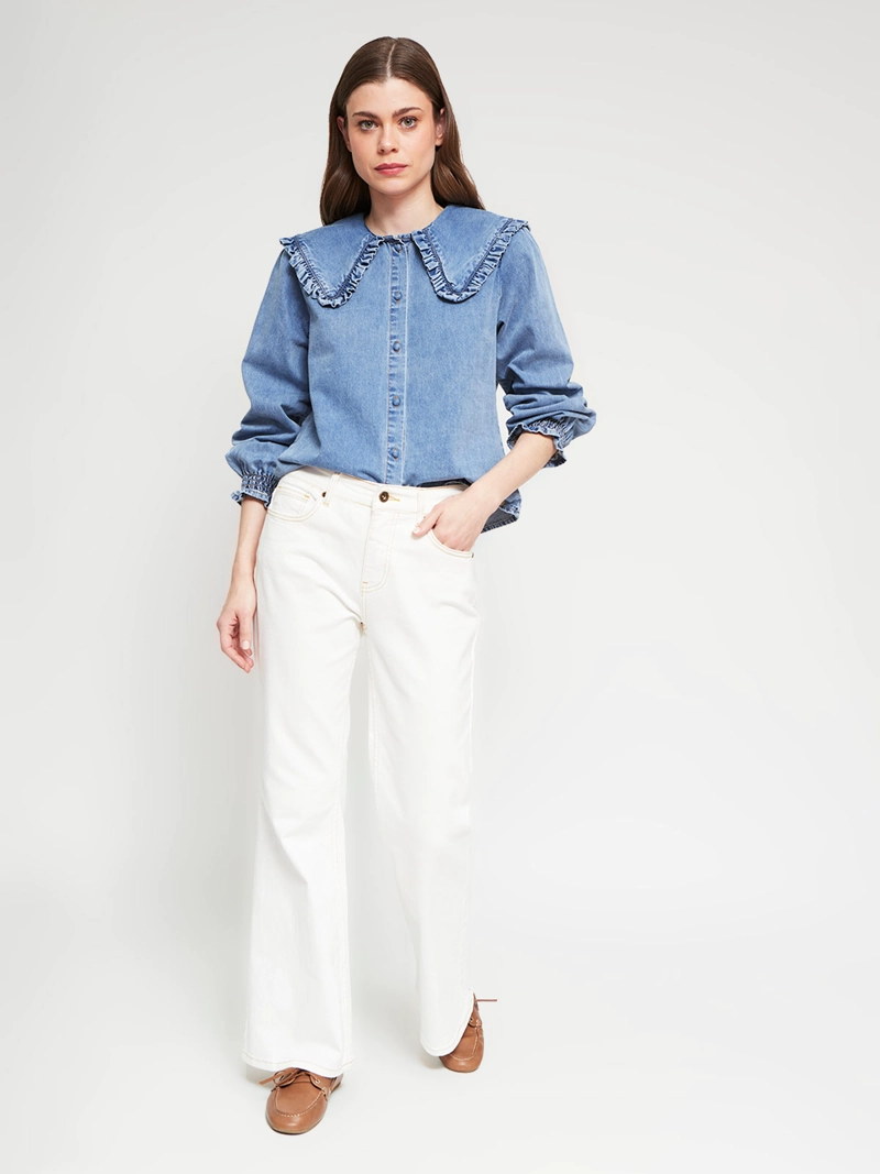 BLUSA MUJER REGATTA ALGODÓN CUELLO MAO MANGA LARGA - 5