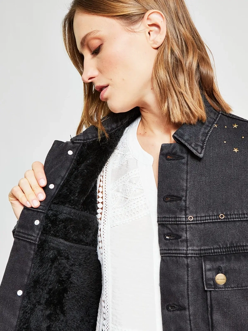 CHAQUETA MUJER TATIENNE ALGODÓN DENIM TACHAS - 4