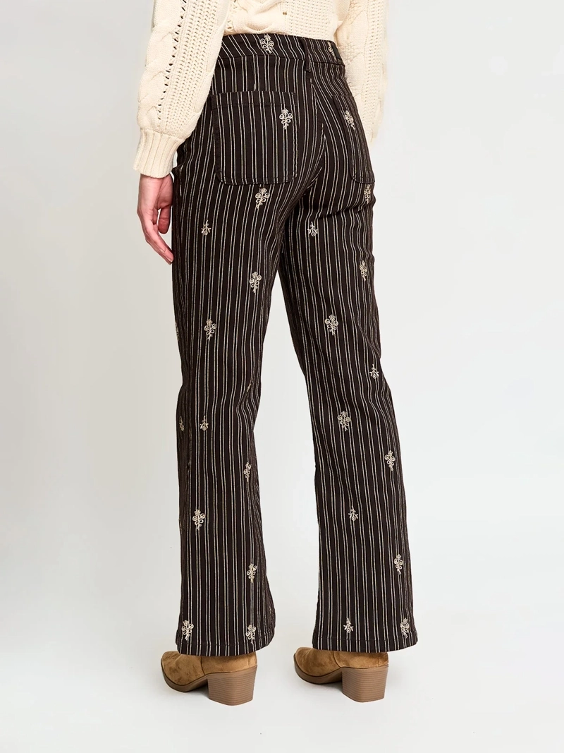 PANTALÓN MUJER TATIENNE ALGODÓN FLARE BORDADO - 3