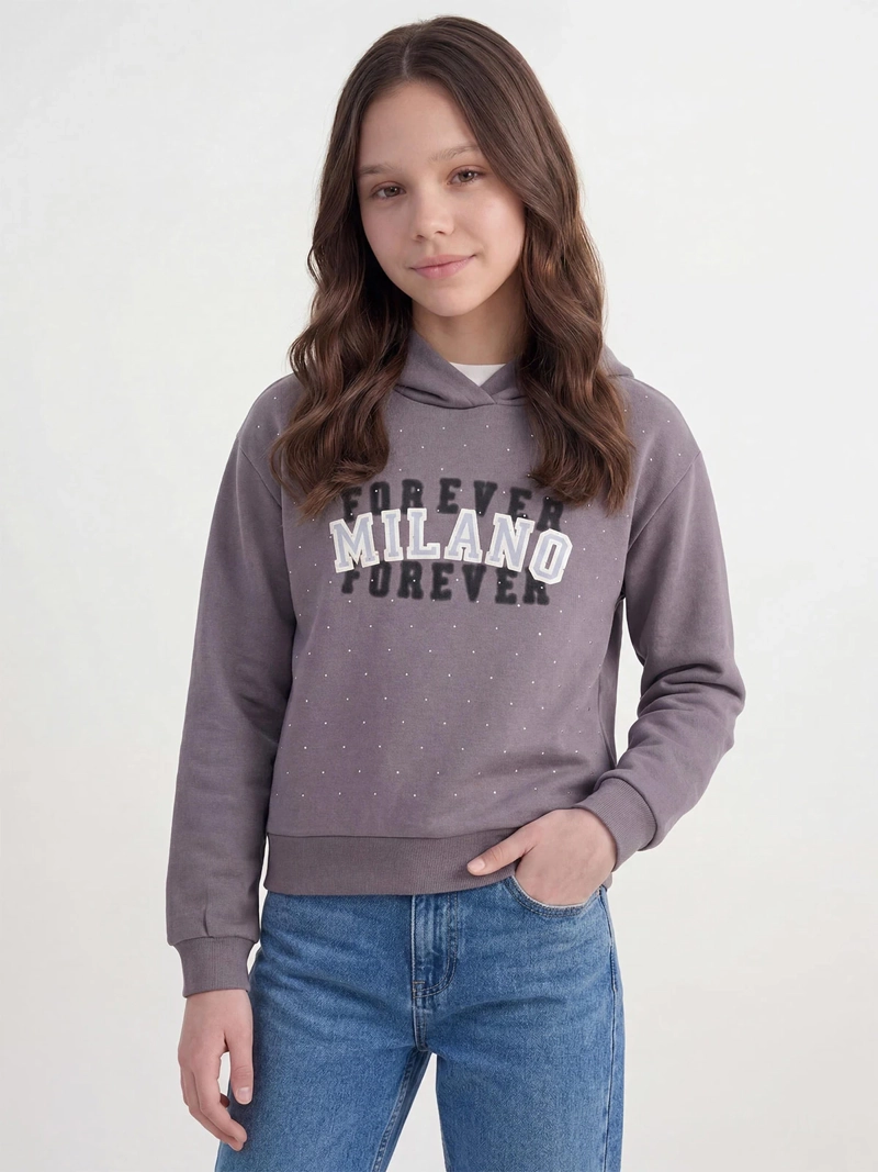 POLERÓN NIÑA INDEX TEEN CAPUCHA OVERSIZE BRILLOS - 1
