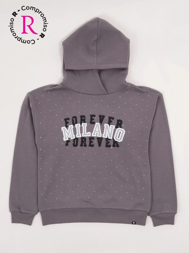 POLERÓN NIÑA INDEX TEEN CAPUCHA OVERSIZE BRILLOS - 3