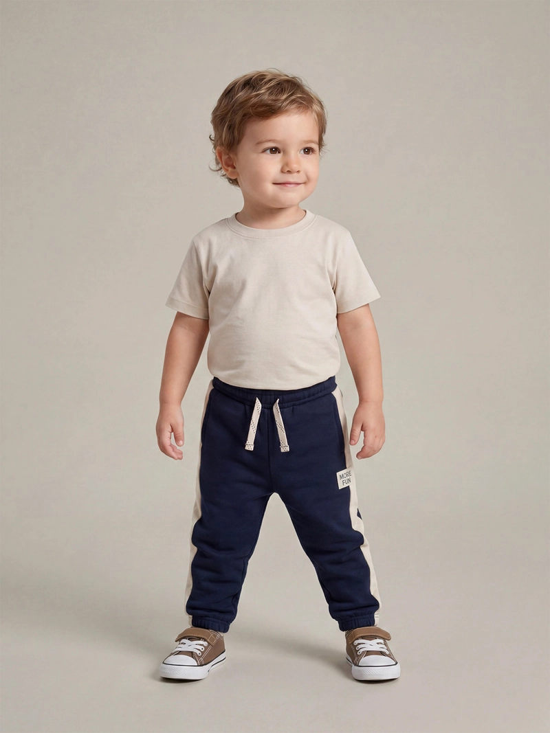 PANTALÓN DE BUZO NIÑO BABY HARVEST CON FRANJA LATERAL - 1