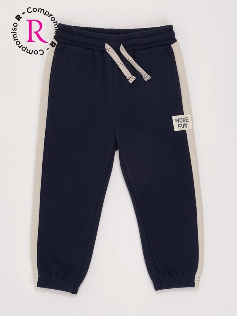PANTALÓN DE BUZO NIÑO BABY HARVEST CON FRANJA LATERAL - 3
