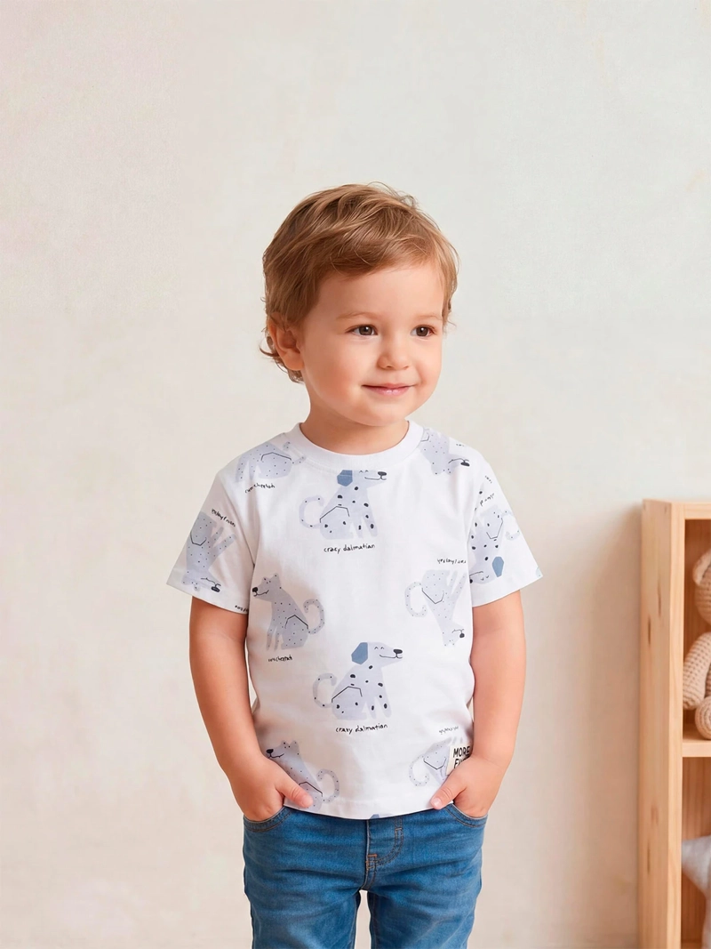 POLERA NIÑO BABY HARVEST ALGODÓN MANGA CORTA ESTAMPADA - 1