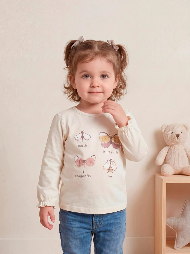 POLERA NIÑA BABY HARVEST ALGODÓN MANGA LARGA TUL - 1