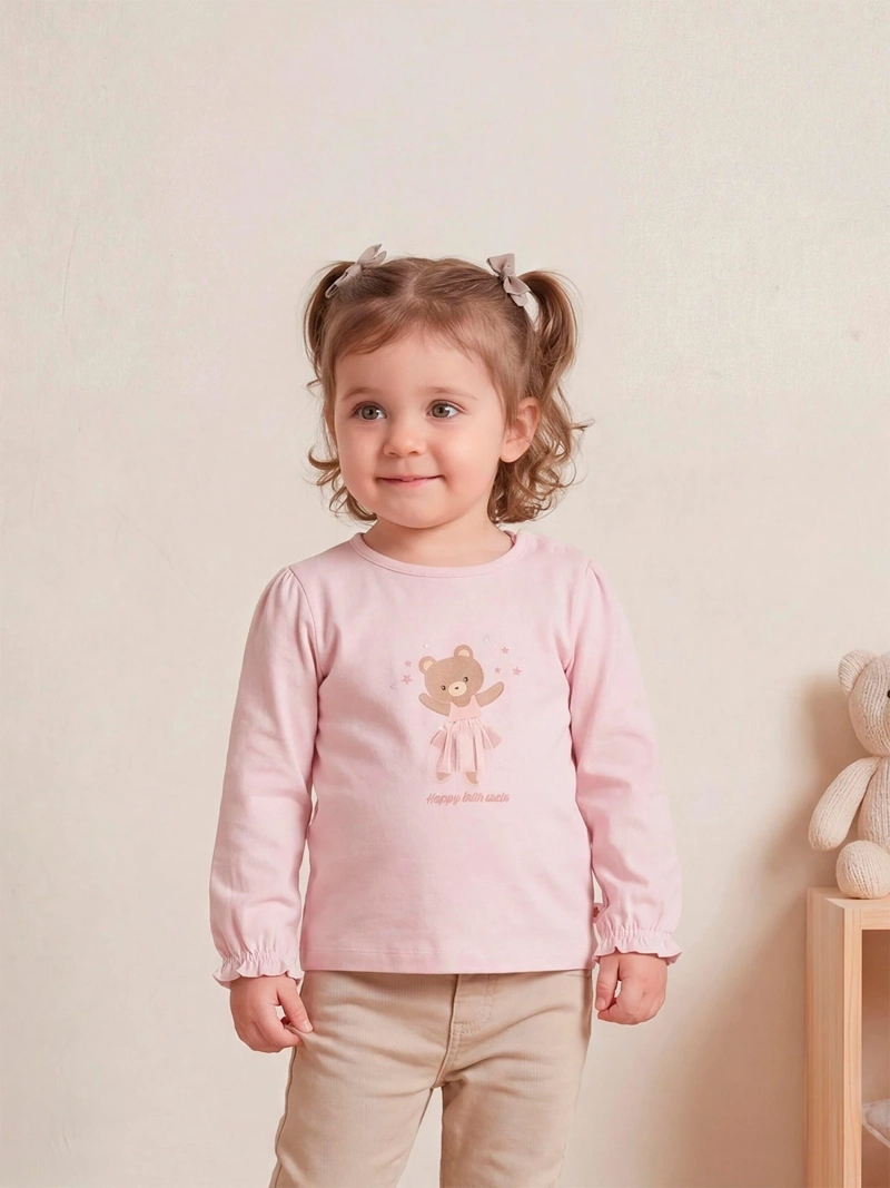 POLERA NIÑA BABY HARVEST ALGODÓN MANGA LARGA TUL - 1