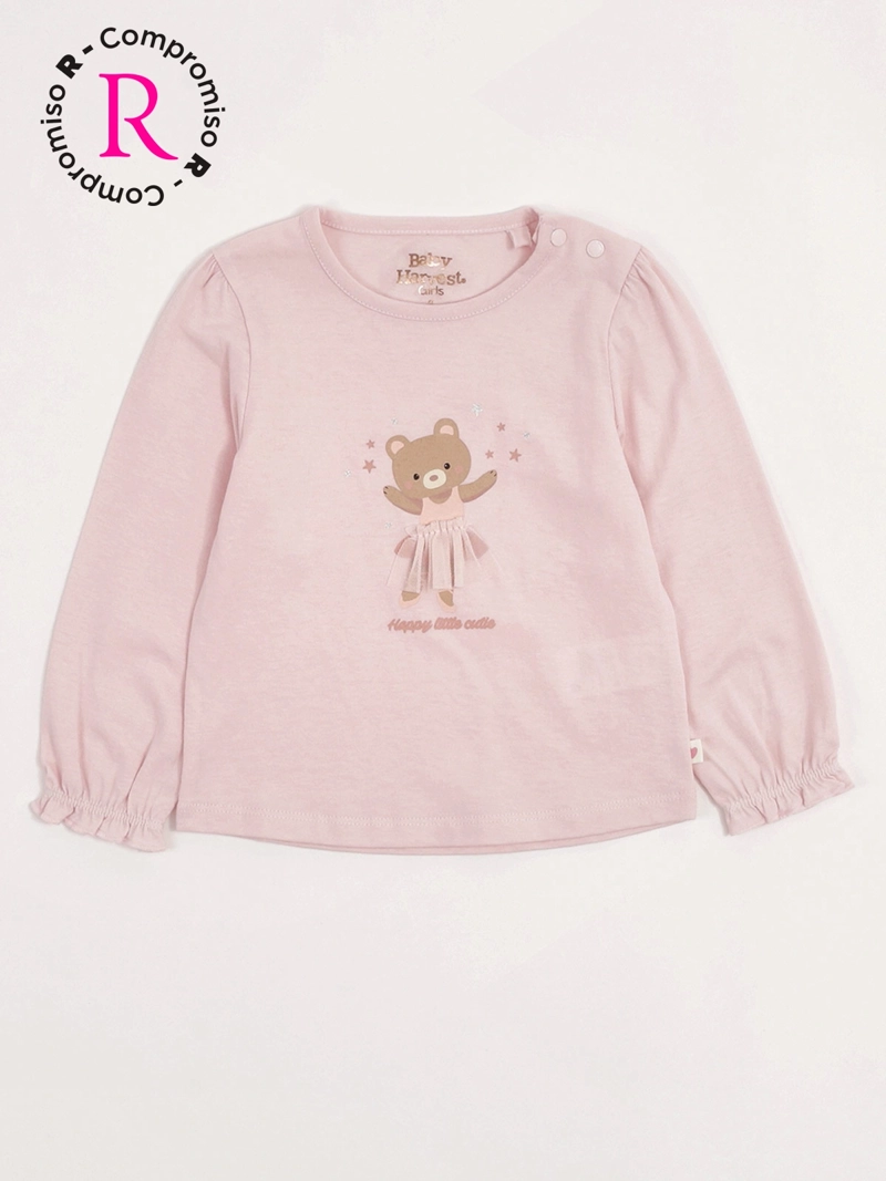 POLERA NIÑA BABY HARVEST ALGODÓN MANGA LARGA TUL - 3