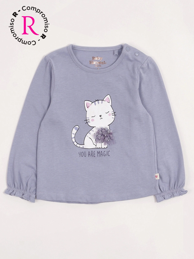 POLERA NIÑA BABY HARVEST ALGODÓN MANGA LARGA TUL - 3